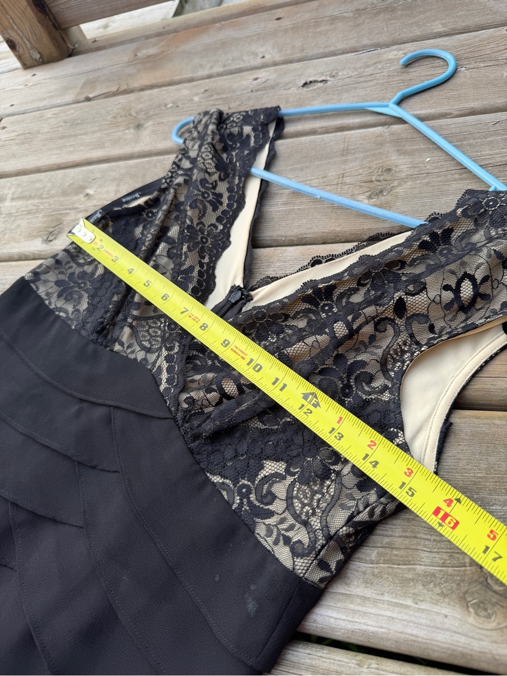 Jessica Black Lace Cocktail Dress Size 8 Layered Ruffle Handkerchief Skirt Y2K - Picture 9 of 10